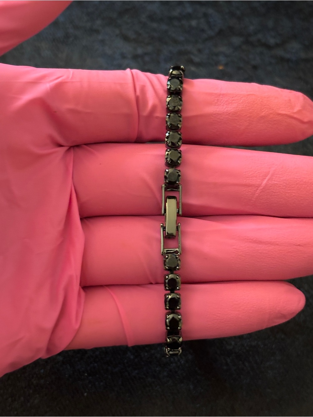 4mm Black Tone Tennis CZ Bracelet 7 1/2in. - Picture 10 of 15